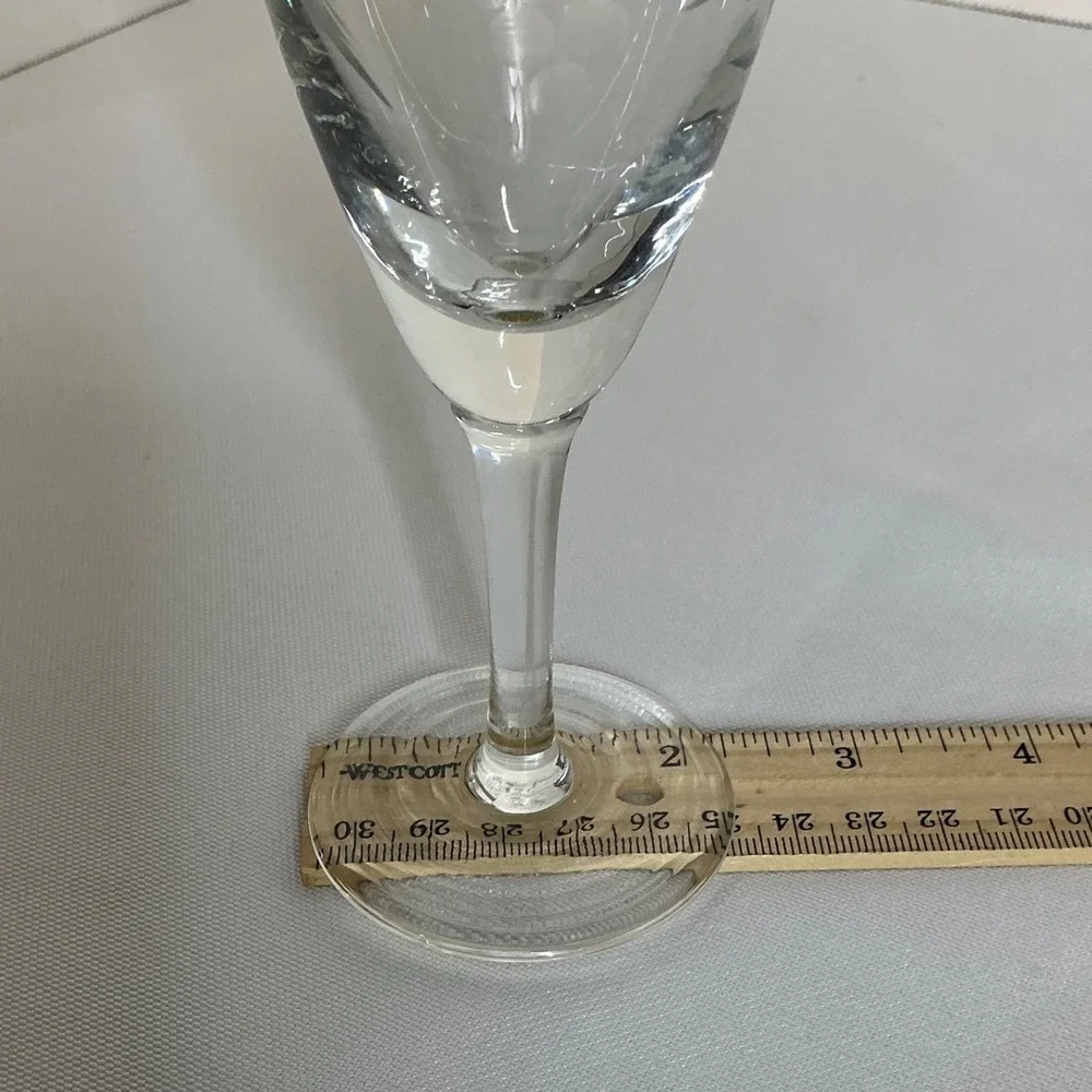 Vintage Etched Grape Vine Clear Glass Wine Goblets‎ Set of 4 Stemware 7 Inch